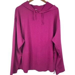 Nike Yoga Dri Fit Sweat Wicking French Terry Dynamic Berry Hooded Pullover 2X